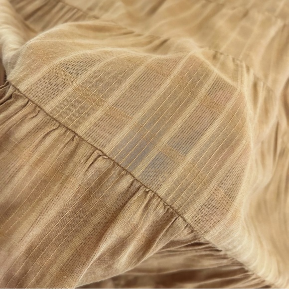 Old Navy Coin Toss Brown Striped Tiered Swing Dress, Petite Size Medium - Picture 5 of 12